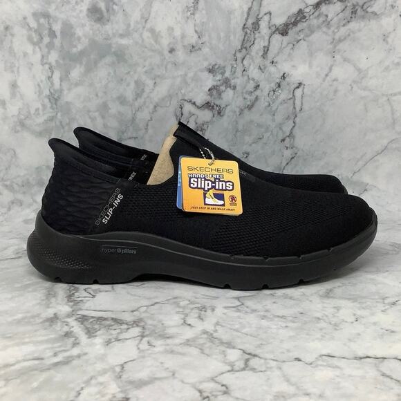 NWT Skechers Size 9.5 Extra Wide Black Go Walk 6 Easy On Walking Sneakers P1-18 - Picture 2 of 10